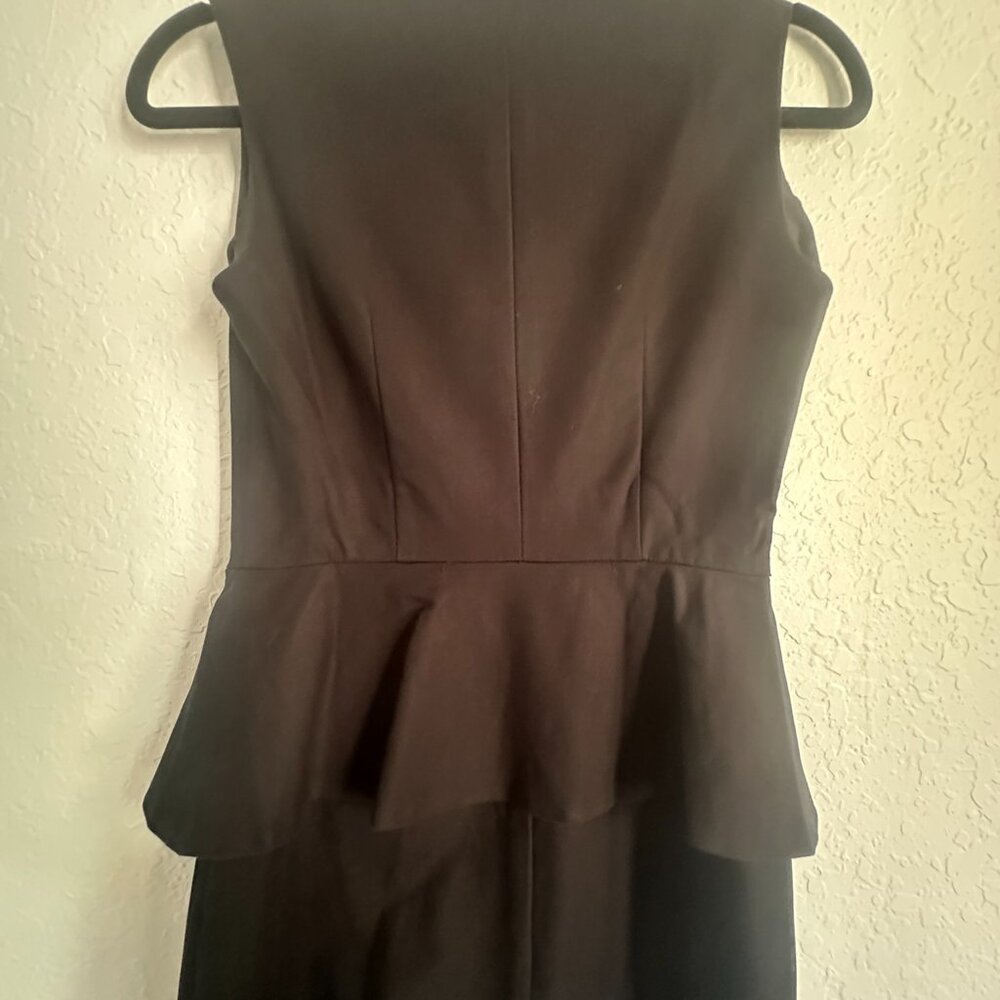 FINAL PRICE The Limited Black Front Zipper Peplum Dress Size 0 - Picture 6 of 7